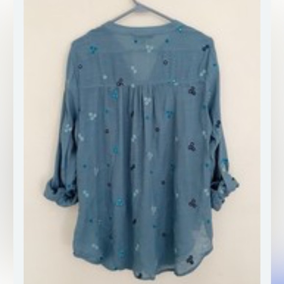 Figueroa & Flower Blue Floral Top for Women small size - Picture 4 of 11